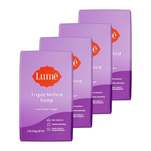 Lume Triple Milled Bar Soap - 5 oz. 4 pk (Lavender Sage) | Paraben & Phthalate Free. Skin-Safe. Whole-Body Cleansing Bar
