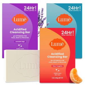 Lume Acidified Body Cleansing Bar - 8.5 oz. 3 pk (Tcombo scents) | Removes Odor Better Soap 24 Hour Control Paraben Free SLS OB/GYN Developed Moisturizing